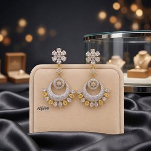 Boucles d'oreilles pendantes de luxe Ping Bling plaquées or, motif floral en zircon, élégantes, pour femme, idéales pour mariage et cérémonie - Product Image 3
