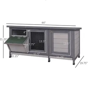 Evcil hayvan dükkanlarında küçük hayvanlar için kolay temiz mandallı büyük ahşap tavşan kafesleri - Product Image 1