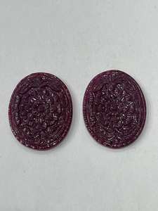 Rubí Natural Tallado Perfectamente, Forma Ovalada, Tallados Florales, Piedra Preciosa de Rubí Natural, Producto Hecho a Mano al por Mayor - Product Image 5