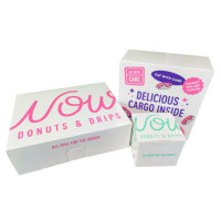 Caja de Cartón Blanca Personalizada para Empacar Postres, Caja para Pasteles y Donuts con Recubrimiento Brillante para Uso en Repostería y Venta al por Menor