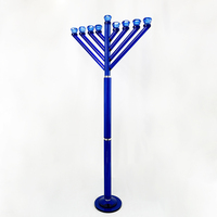 Candélabre de Hanouka à 9 bras en cristal bleu MH-TZ0546