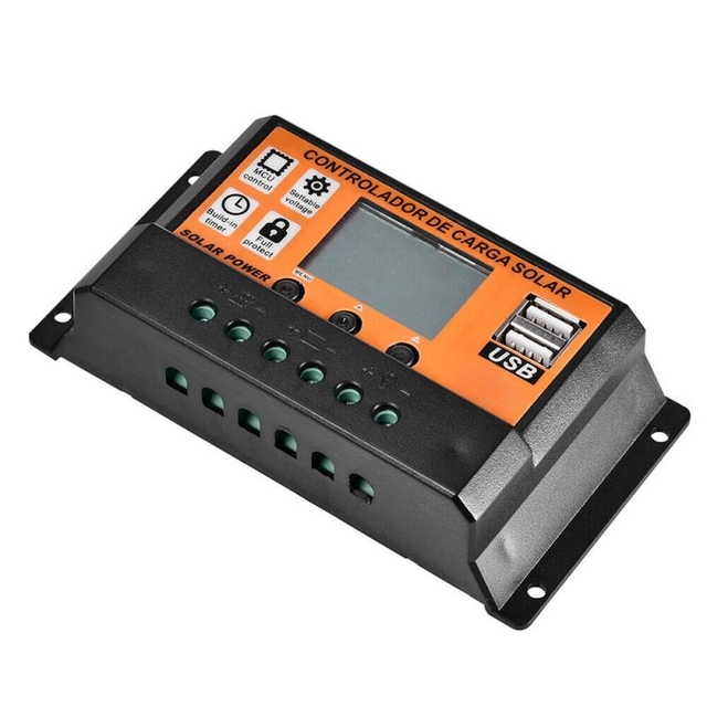MPPT Solar Charge Controller 12V 24V 10A 20A 30A 40A 50A Solar Controller Solar Panel Battery Regulator Dual USB 5V LCD Display