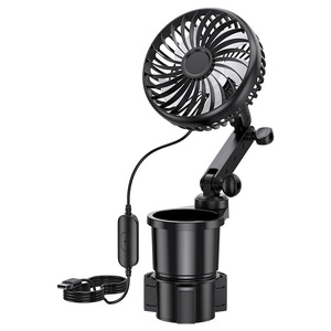 Ventilador para coche, soporte universal para vasos, ventilador eléctrico fijo para coche, ventilador pequeño USB 5V, universal para camión 12V/24V. - Product Image 5