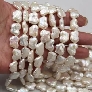 Perle di perle d'acqua dolce coltivate naturali perle barocche rinate come perle a forma di moneta
