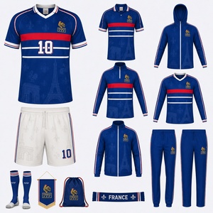 1998 98 Retro Classic Thailand Quality World National Team Home Away Men France Soccer <strong>Jersey</strong> Football Shirt T Shirts Tops Kit - Product Image 3