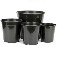 Kit Pot bunga plastik bulat Modern, untuk dekorasi rumah berlapis pembibitan luar ruangan dengan dudukan untuk dekorasi tanaman hijau Desktop