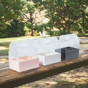 Boîtes en carton <span class=keywords><strong>de</strong></span> pignon <span class=keywords><strong>de</strong></span> friandise kraft blanc écologique poignée pour les fêtes d'anniversaire stockage <span class=keywords><strong>de</strong></span> sucre <span class=keywords><strong>Sushi</strong></span> nourriture pour animaux <span class=keywords><strong>de</strong></span> compagnie nouilles gelée - Product Image 3