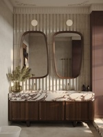 Meuble de salle de bain moderne avec double vasque et miroir