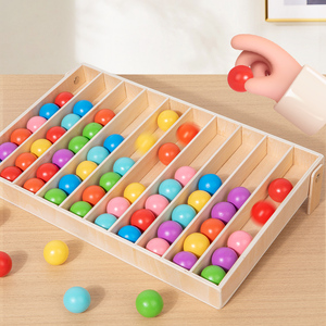 Frühkindliches Lernspiel mit Bunten Bällen zum Sortieren - Farbzuordnung, Klassifizierung und Kognitives Puzzle-Spielzeug - Product Image 6