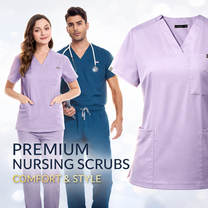 Ensembles d'uniformes médicaux unisexes haut de gamme, blouses d'infirmière à col en V, pantalons de jogging, vente en gros, tissu extensible de haute qualité, vêtements médicaux - Product Image 1