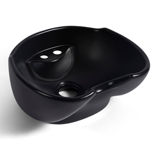 Bac de lavage simple pour salon de coiffure et de beauté, en céramique émaillée noir et blanc doré, avec fonction de rinçage - Product Image 3
