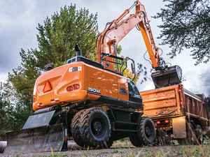 Excavadora montada en rueda de 19 toneladas ZX190W para paisajismo y excavación - Product Image 4