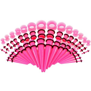 50 Pieces Ear Stretching Kit 14G-<strong>00G</strong> Acrylic Tapers <strong>Plugs</strong> + Silicone Tunnels Ear Gauges Expander Set Body Piercing Jewelry - Product Image 3