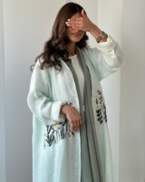Nouveau design personnalisé Abaya broderie islamique Abaya en lin Dubaï pour femmes musulmanes