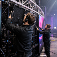 Écran LED de location intérieur P1.25 couleur pleine résolution, taux de rafraîchissement élevé 3840Hz, écran LED de scène incurvé pour événements, concerts et spectacles en direct
