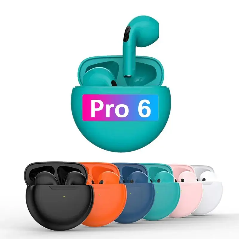 Original Pro6 TWS Touch Control Wireless Headphone Blue tooth 5.0 Earphones Sport Earbuds Music Headset For Iphone Xiaomi phones