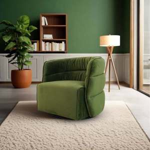 Walden Modern Swivel Chair-Green Velvet Convertible & <b>Reclining</b> for Living Room Dining Bedroom - Product Image 1