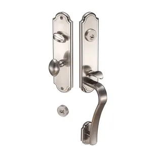 Solid Metal Tubular keyed Interior Wooden Door Handle Lock Living room Bedroom Entrance Hardware accessories Cylinder locks