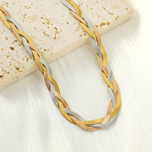 Zogxin Woven Titanium Steel <b>Bracelet</b> <b>Set</b> 18K Gold Silver For Women Fashion Jewelry Gift - Product Image 3