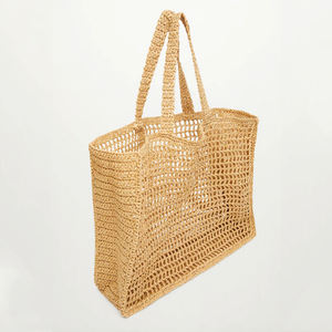 Borse da viaggio da spiaggia estive borsa da viaggio in vimini di paglia di rafia borsa da donna di design di lusso borsa da Shopper intrecciata di parigi - Product Image 2