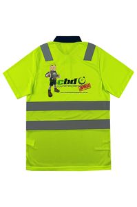 Security Work Construction Reflection Polyester <b>Hi</b> <b>Vis</b> Polo <b>Shirt</b> Safety Reflective <b>T</b> <b>Shirt</b> - Product Image 2