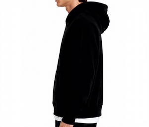 Men's <b>Black</b> Hooded Sweatshirt Oversized Fleece Cotton Casual Pullover Autumn Streetwear Warm <b>Hoodie</b> - Product Image 5