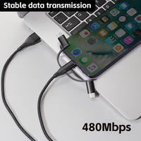 Kabel Data ponsel tipe c pengisian cepat, kabel Data komputer, pengisian cepat, kabel c ke c 20V 3A, kustom, 5in1 PD 60W