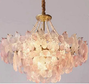 Lustre en cristal français de luxe pour salon pétale de verre chaud suspendu pour chambre Hall Sakura décor lustre suspension lampe