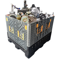 Caisses de palettes en plastique pliables robustes 1200x1000, empilables, bacs pliables en plastique pour usage industriel