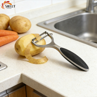 XL-Premium Fruit Schiller van Zinklegering, Handmatige Snijder/Schiller voor Fruit en Groenten, Aardappelschiller, Handzaam