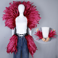 Ensemble jupe et poignets à plumes douces cousues à la main, style professionnel et tendance, pour mariage, carnaval, Halloween, fête, danse, performance, cosplay