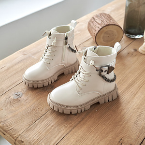 <span class=keywords><strong>Botas</strong></span> <span class=keywords><strong>para</strong></span> Niños y Niñas, Suela Suave, Cuatro Estaciones, Estilo Inglés, Zapatos de Entrenamiento Militar <span class=keywords><strong>para</strong></span> Estudiantes, Parte Superior de PU - Product Image 4