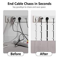 Kit Organizador de Cables, Tubo Termocontraíble, Clips Autoadhesivos para Cables + Bridas para Cables de TV y Ordenador, para Ordenar Cables Debajo del Escritorio