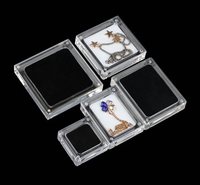 Boîte de présentation magnétique en acrylique transparent pour cristaux et pierres précieuses, format carré personnalisé 50x50mm 60x60mm, pour diamants en vrac