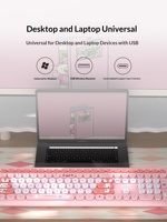 Ensemble clavier et souris sans fil MOFii 666 Pro avec touches rondes silencieuses, récepteur USB, plug and play, pour ordinateur de bureau Windows, ordinateur portable
