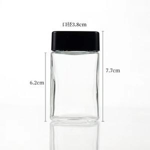 Botol Kaca Persegi Kedap Udara Berkualitas Tinggi 120ml 4oz Grosir dengan Tutup Plastik Hitam Anti Anak untuk Herbal Hemp, Kapsul, Kopi - Product Image 5