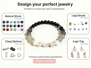 Pulsera Minimalista de Piedra Natural con Forma de Luna, Joyería de Ónix Negro y Piedra Lunar para Uso Diario y Regalo del Día de la Madre - Product Image 2