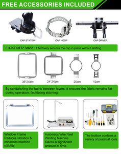 Máy thêu mũ áo thun FUJA 10 kim đầu đơn, máy thêu gia đình 1 đầu 10 kim, 10, 12, 15 kim - Product Image 6