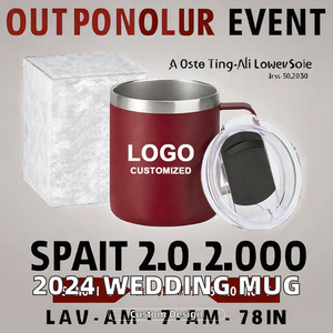 2024 Aniversário Presente De Casamento Personalizado 12oz 14oz Travel Coffee Mug com Tampa Gravura A Laser Impressão 3D Design Clássico para Camping - Product Image 2