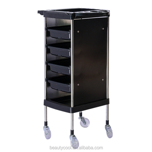 <span class=keywords><strong>Pas</strong></span> <span class=keywords><strong>cher</strong></span> équipement de salon de chariot en plastique noir tiroirs de beauté portable chariot de plateau - Product Image 6