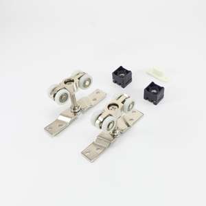 <span class=keywords><strong>Chariot</strong></span> suspendu à double roue en acier, <span class=keywords><strong>rail</strong></span> coulissant argenté, quatre roulettes, <span class=keywords><strong>rail</strong></span> de <span class=keywords><strong>porte</strong></span> de grange suspendu - Product Image 3