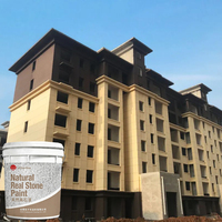 Peinture à texture personnalisée effet pierre naturelle, revêtement mural extérieur effet granit pour la décoration extérieure de villas et de complexes de luxe