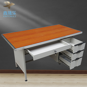 Furnitur Kantor Sekolah Kualitas Tinggi Kayu Baja MDF 25Mm Meja Komputer Kokoh dengan Laci - Product Image 4