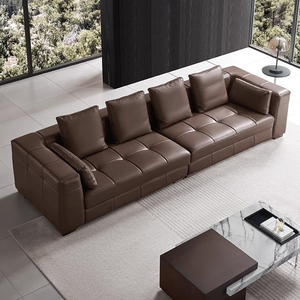 Divano in Pelle per Soggiorno a Tre Posti, Set Divano Moderno Nero per Soggiorno, Vendita all'Ingrosso - Product Image 3