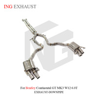 Catback d'échappement haute Performance ING pour Bentley Continental GT MK3 W12 6.0T avec soupape de silencieux système d'échappement de tuyaux de course automatique