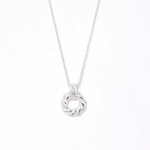 S925 Sterling Silver Twisted <b>Ring</b> <b>Necklace</b> Geometric Minimalist Design Collarbone Length - Product Image 5