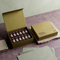 Boîte rigide personnalisée à couvercle vert pour flacons de peptides, 12 flacons, avec insert en mousse, impression offset, carton gris, soins personnels