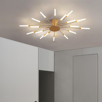 Lampe de plafond intérieure moderne minimaliste noire et dorée simple, design de feux d'artifice en acrylique pour salle à manger