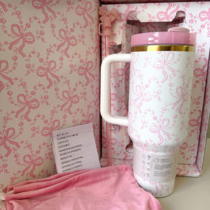 กระติกน้ำสุญญากาศสแตนเลสลายดอกไม้ ขนาด 20 ออนซ์ 40 ออนซ์ ขายดี พร้อมกล่องของขวัญ เหมาะสำหรับเป็นของขวัญ - Product Image 3