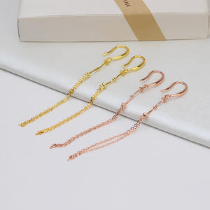 Pendientes de Plata S925 Wenchi con Perlas Pasantes para Mujer, Diseño de Flor, Cruz, Cadena y Estrella de Cinco Puntas, Fornituras de Joyería 5-8 - Product Image 5